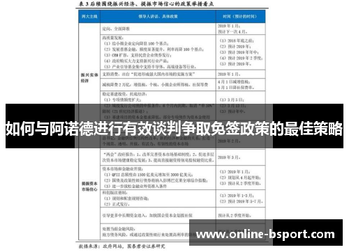 如何与阿诺德进行有效谈判争取免签政策的最佳策略